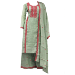 Party ware Full Sleeve Embroidery Green Color Women Kurta Set
