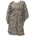 Party ware Printed Black And White Color  Round Neck Girls Kaftan