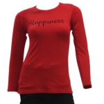 It’s Fashion Red Casual Printed Round Neck Girls Top