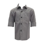 Zozzo Junior Plain Boys Full Sleeve Ash Color Shirt