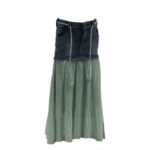 Luoriya Fasion Denim With Georgette  Aquamarinne Color Girls Middy
