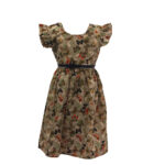 Printed Half Sleeve Round Neck Girls Frock