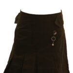 La Fille Army Green Color Knee Length Flare Girls Middy