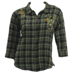 Pink jasmine Multi Color Check Collar Neck Embroidery Girls Top